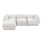 Arezza 4-Piece Stone White Contract-Grade Basketweave Chenille Modular Sectional