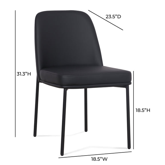 Sydney Performance Vegan Leather Dining Chair - Set of 2 - Black