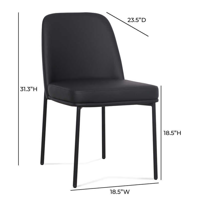 Sydney Performance Vegan Leather Dining Chair - Set of 2 - Black