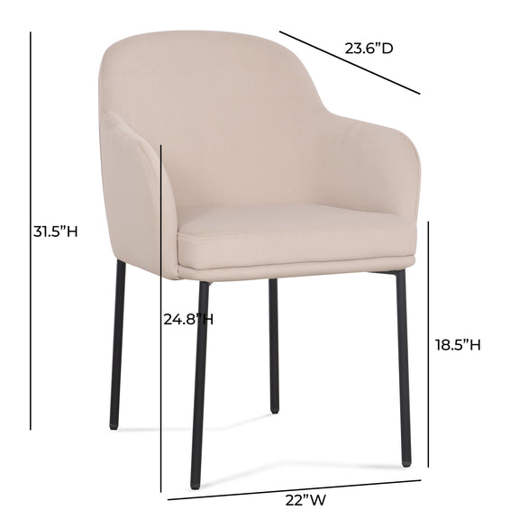 Sydney Performance Velvet Armchair - Set of 2 - Taupe