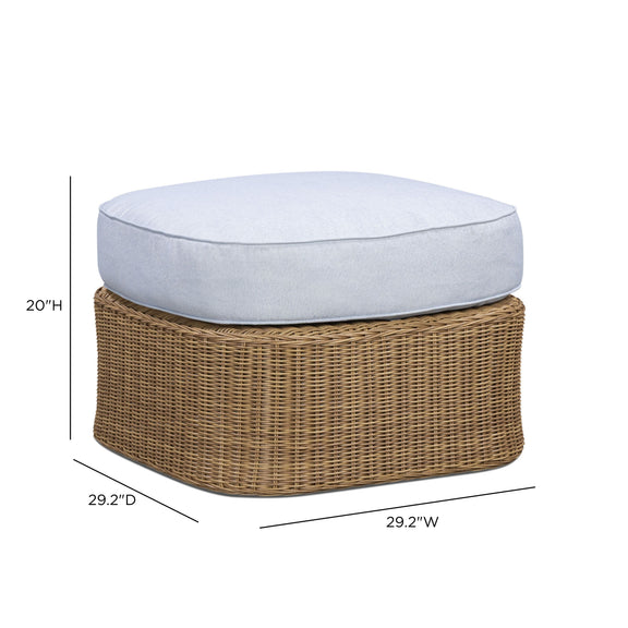 Axel Boucle Outdoor Ottoman - Blue