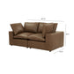 Cali 80" Modular Loveseat - Brown