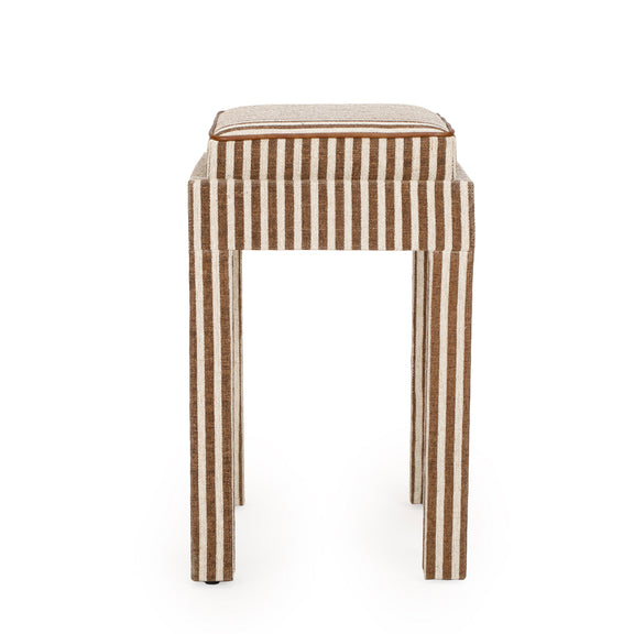 Kora Cotton Jute Contract-Grade Accent Stool - Brown