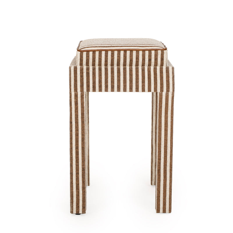 Kora Cotton Jute Contract-Grade Accent Stool - Brown