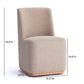 Melissa Performance Fabric Rolling Dining Chair - Tan