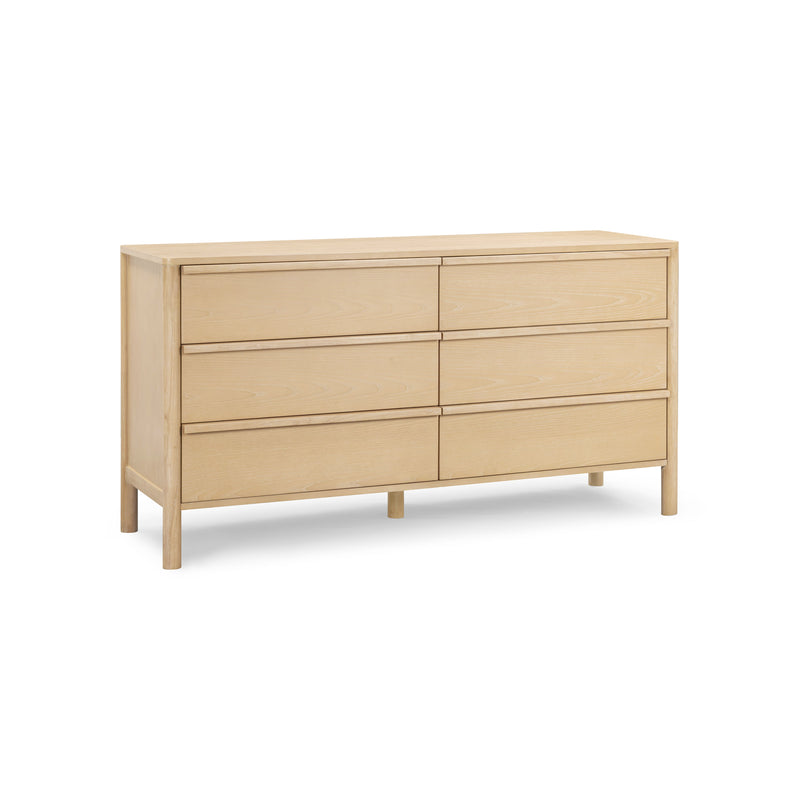 Tyra 62" Ash 6-Drawer Dresser - Natural