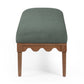 Oodle 56.5" Performance Vegan Mohair Bench - Green / Walnut