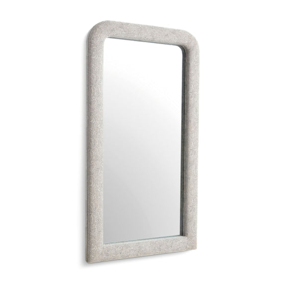 Heidi 43"X78" Upholstered Oversized Floor Mirror - Neutral Floral