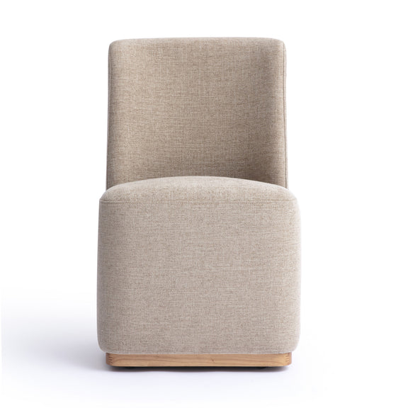 Melissa Performance Fabric Rolling Dining Chair - Tan