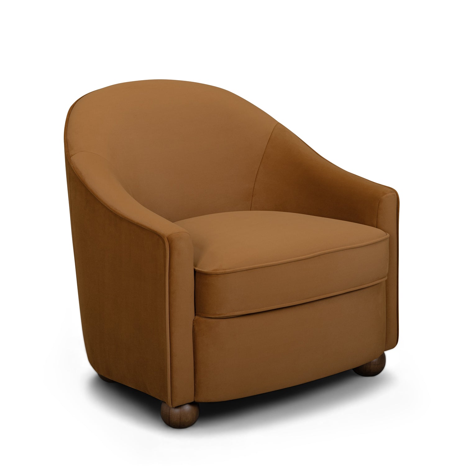 Cettie Performance Velvet Accent Chair - Cognac