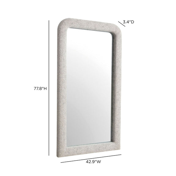 Heidi 43"X78" Upholstered Oversized Floor Mirror - Neutral Floral