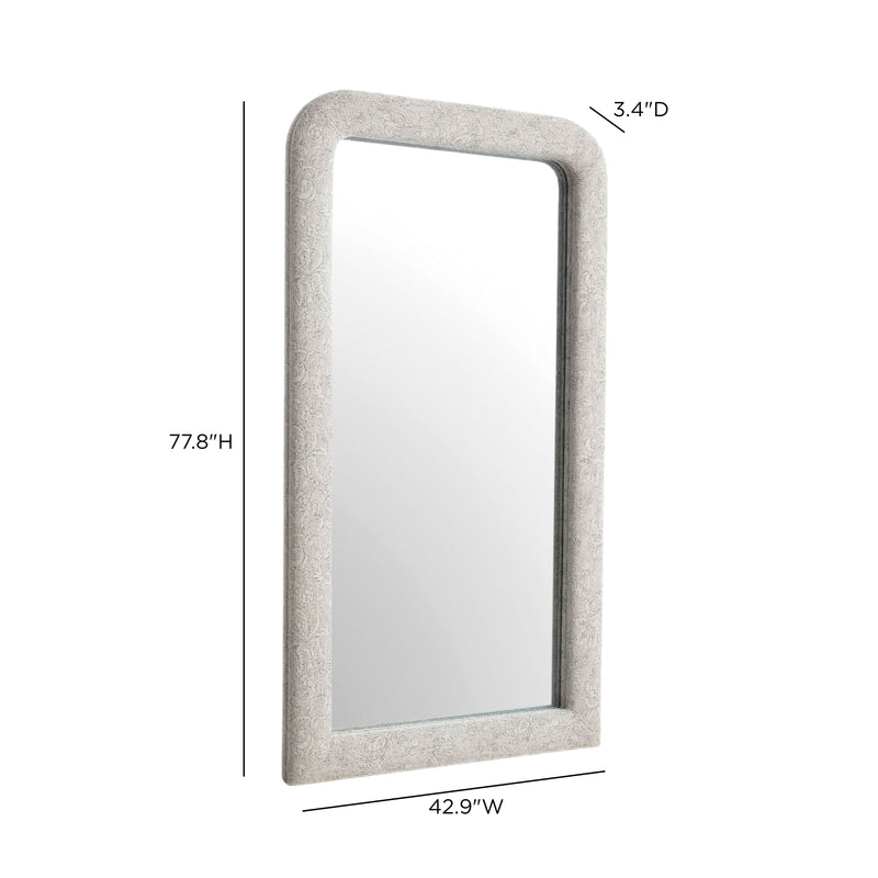 Heidi 43"X78" Upholstered Oversized Floor Mirror - Neutral Floral
