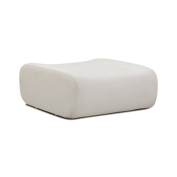 Zenith Contract-Grade Upcycled Fabric Ottoman - Cream