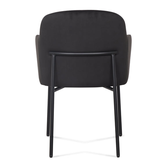 Sydney Performance Velvet Armchair - Set of 2 - Black