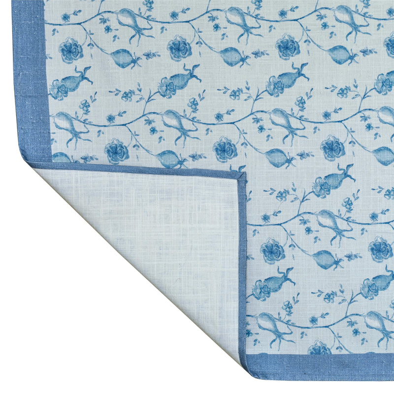 Dolce Natural Cotton Table Cloth - Baby Blue / 70" x 140"