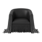 Shag Me Performance Vegan Leather Swivel Accent Chair - Black and White