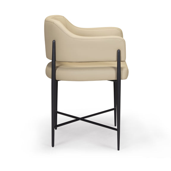 Sezanne Contract-Grade Vegan Leather Dining Chair - Taupe