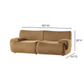 Zenith 80" Modular Loveseat - Brown