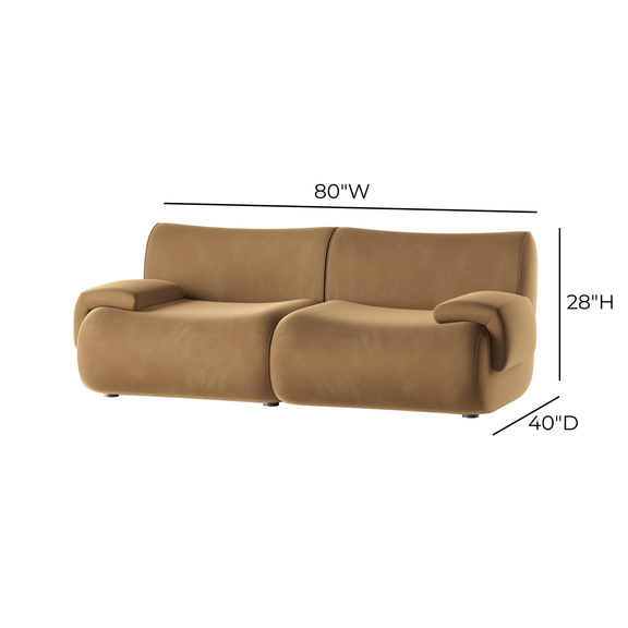 Zenith 80" Modular Loveseat - Brown
