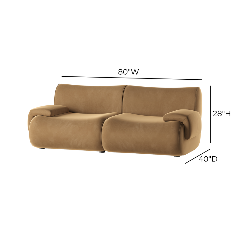 Zenith 80" Modular Loveseat - Brown