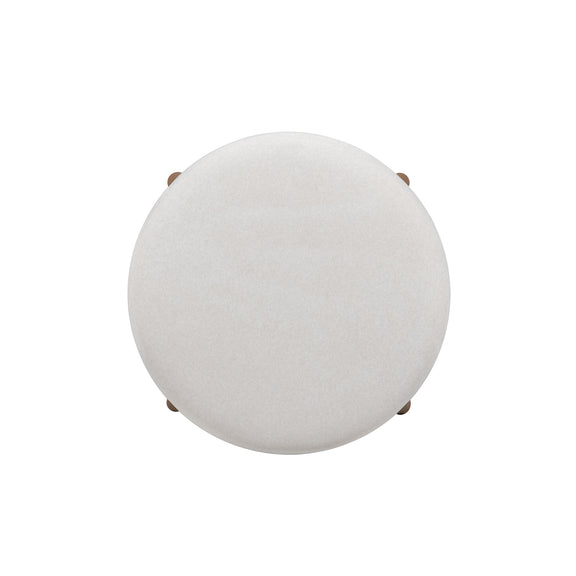 Oodle Performance Vegan Mohair Bar and Counter Stool - Cream / Light Walnut / Bar Height
