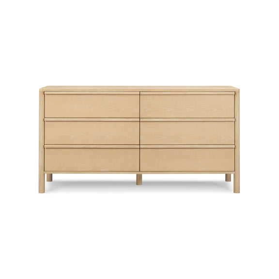 Tyra 62" Ash 6-Drawer Dresser - Natural