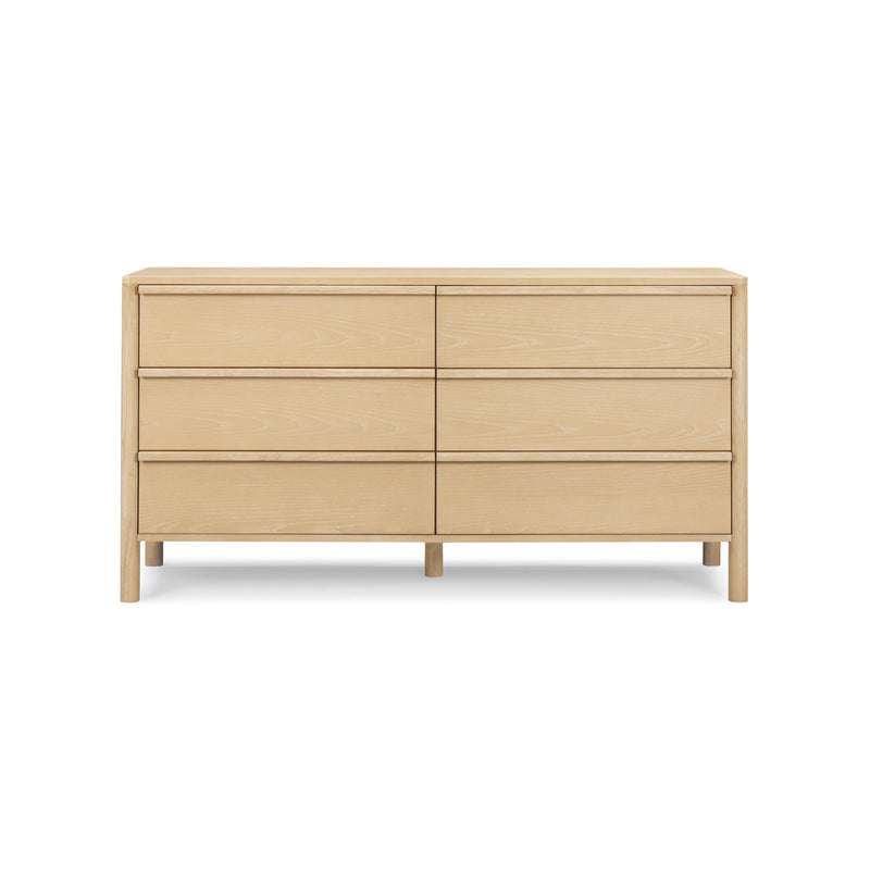 Tyra 62" Ash 6-Drawer Dresser - Natural