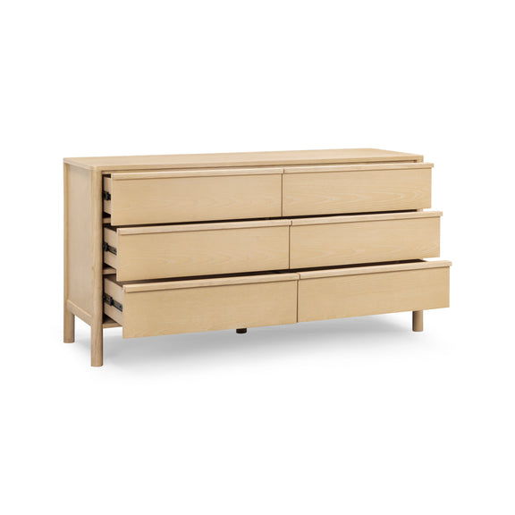 Tyra 62" Ash 6-Drawer Dresser - Natural