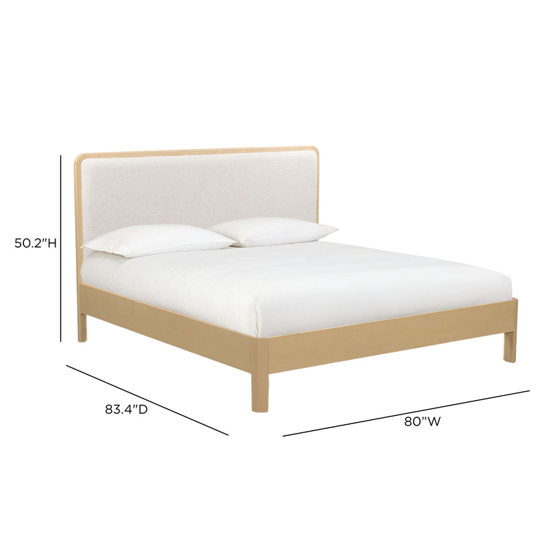 Rafaelle Natural Solid Ash Bed - Cream,Natural
