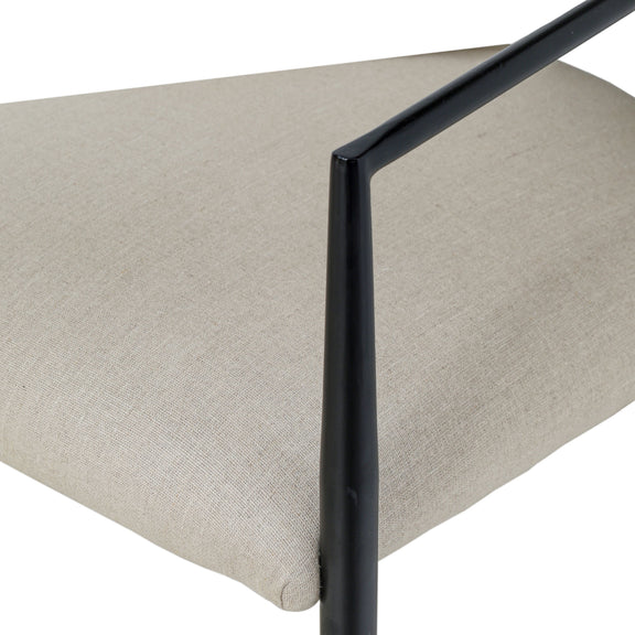 Forte Cream Linen Forged Iron Dining Chair