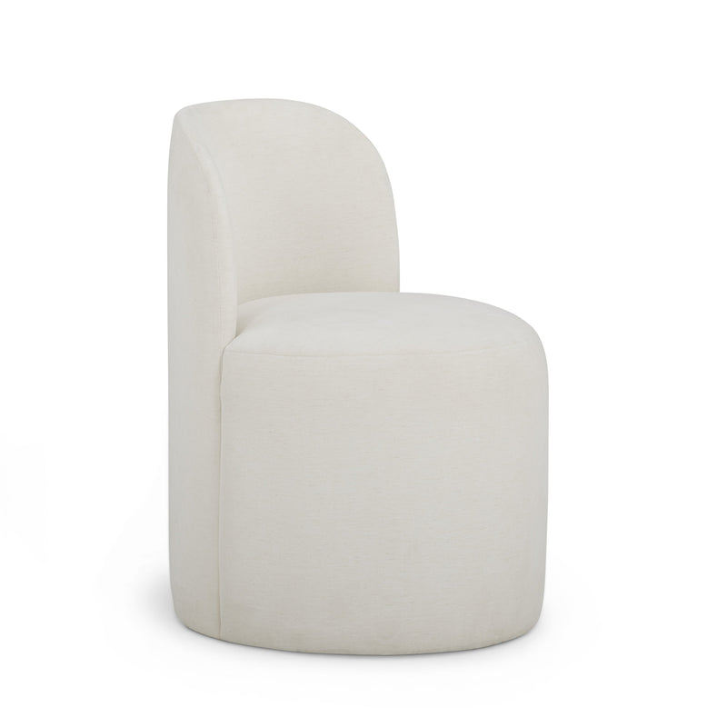 Persa Round Back Performance Chenille Dining Chair - Cream
