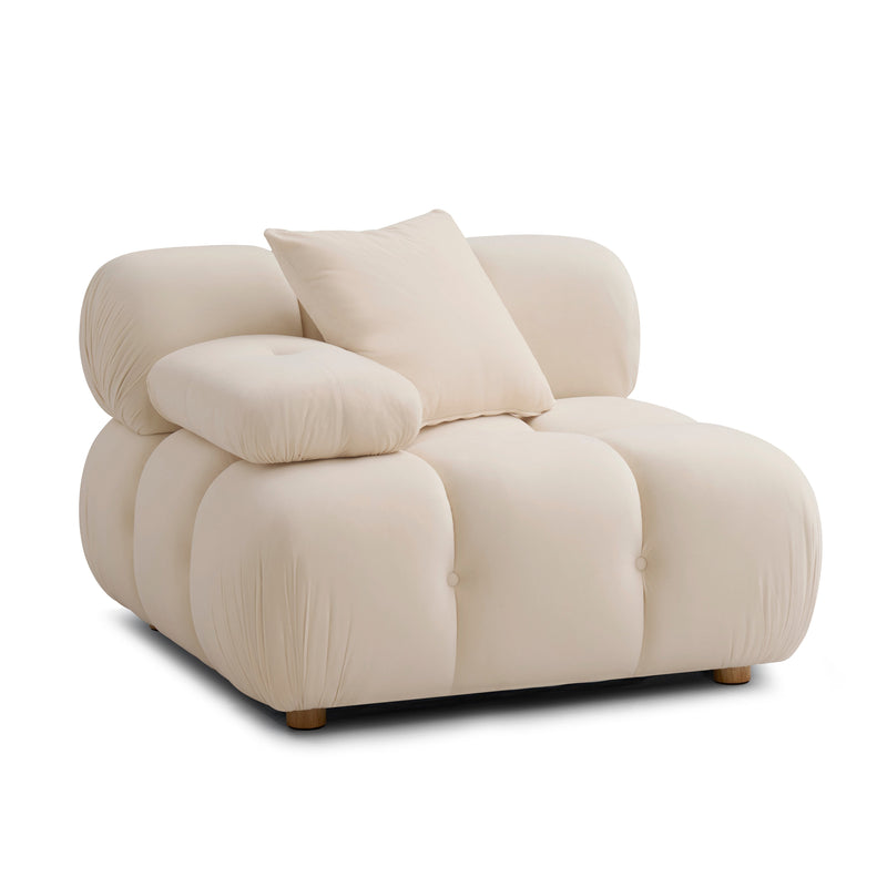 Calliope Performance Vegan Shearling Modular Corner Chair - Off-White