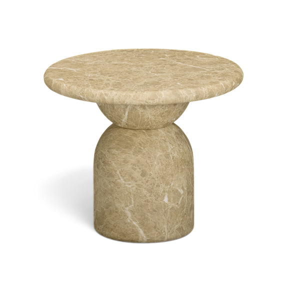 Cynthia Concrete Indoor/Outdoor Side Table - Light Emperador Marble