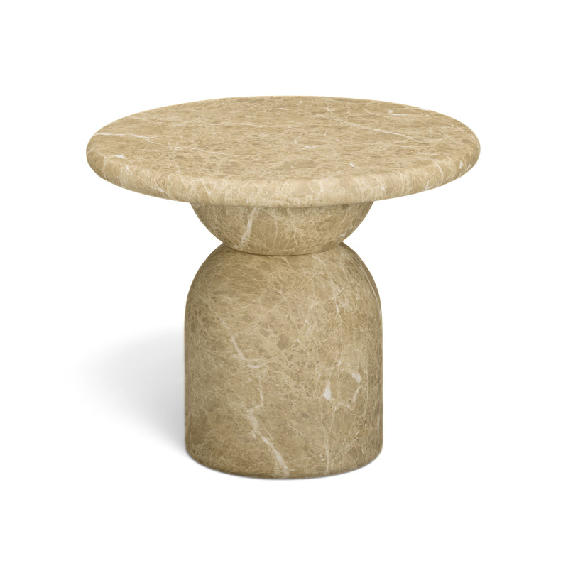Cynthia Concrete Indoor/Outdoor Side Table - Light Emperador Marble