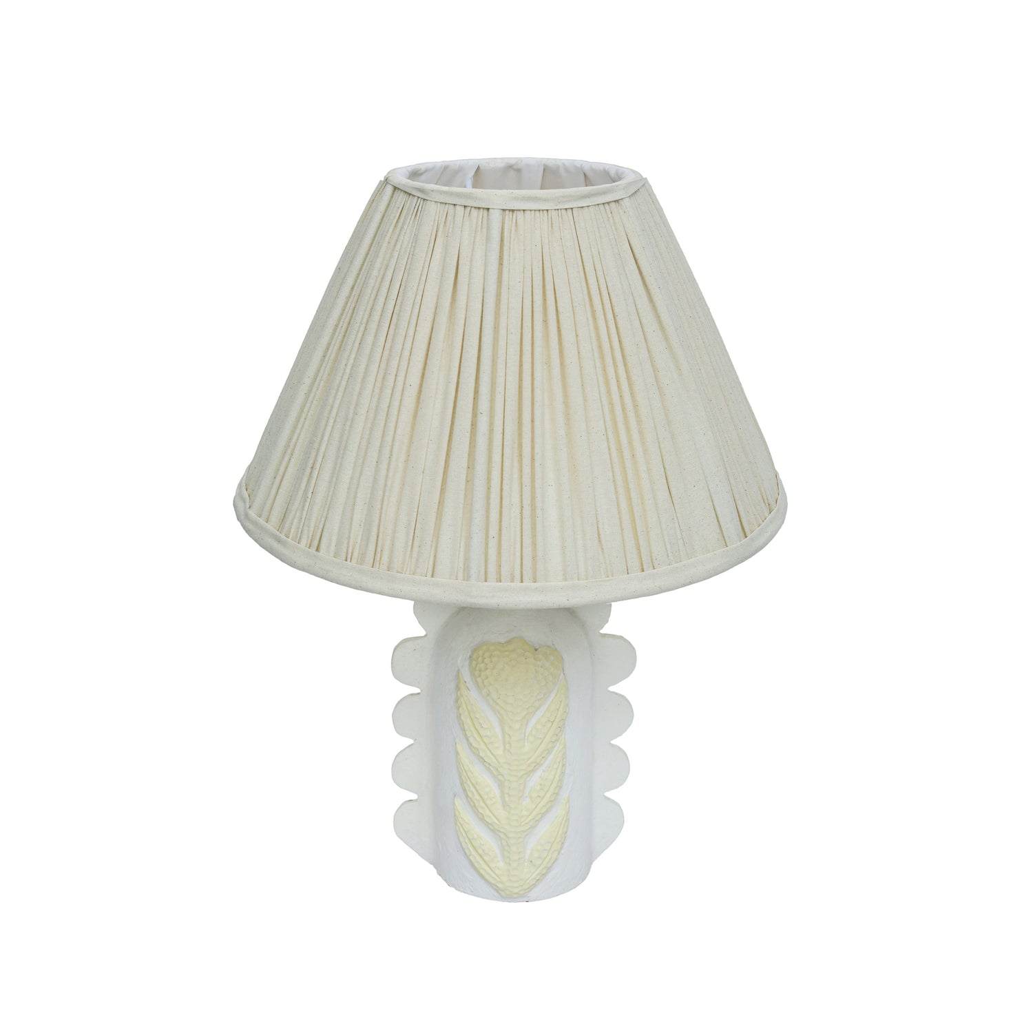 Edith Scalloped Papier Mache Flower Pleated Table Lamp