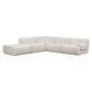 Zenith 5-Piece Contract-Grade Upcycled Fabric Modular Sectional - Cream / RAF
