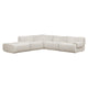 Zenith 5-Piece Contract-Grade Upcycled Fabric Modular Sectional - Cream / RAF