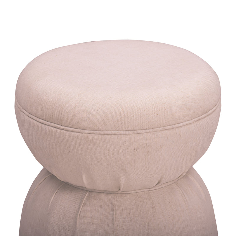 Tomlin Ruched Performance Fabric Game Ottoman - Light Pink