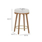 Oodle Performance Vegan Mohair Bar and Counter Stool - Cream / Light Walnut / Counter Height