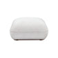 Arezza Stone White Contract-Grade Basketweave Chenille Ottoman