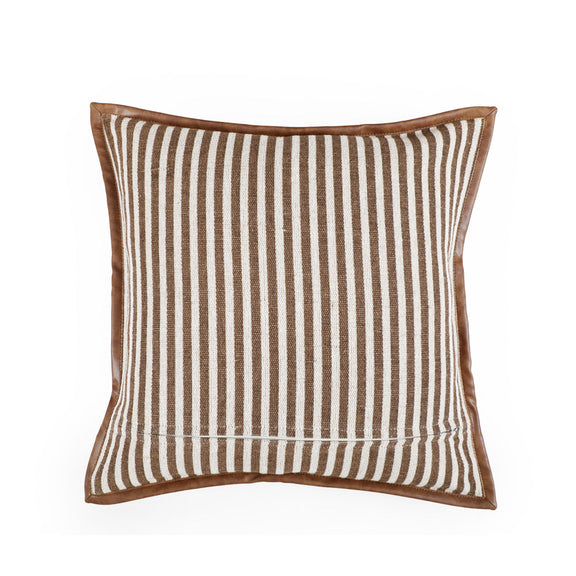 Kora 20" Cotton Jute Contract-Grade Throw Pillow - Brown / With Insert