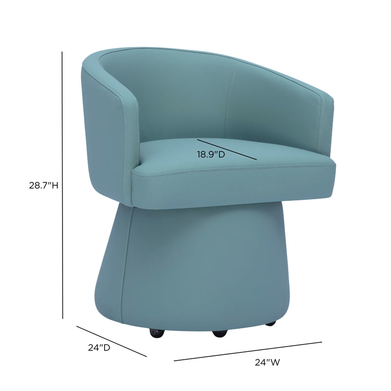 Kristen Rolling Desk Chair - Sea Foam Green