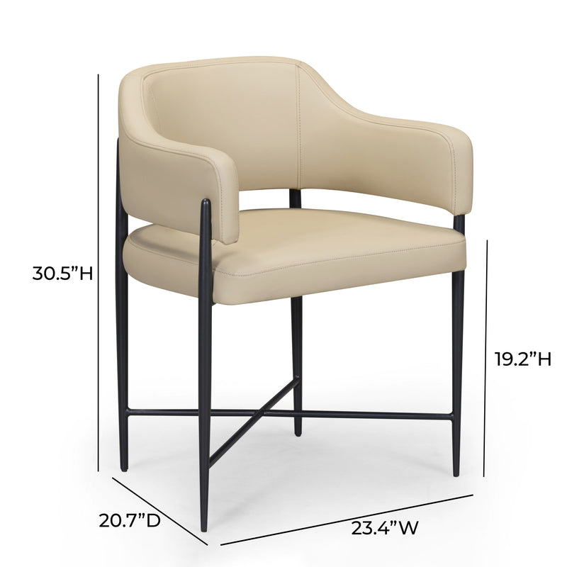 Sezanne Contract-Grade Vegan Leather Dining Chair - Taupe