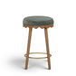 Oodle Performance Vegan Mohair Bar and Counter Stool - Green / Light Walnut / Counter Height