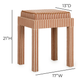 Kora Cotton Jute Contract-Grade Accent Stool - Terracotta