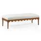 Oodle 56.5" Performance Vegan Mohair Bench - Cream / Walnut
