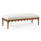 Oodle 56.5" Performance Vegan Mohair Bench - Cream / Walnut