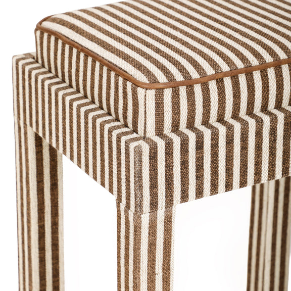 Kora Cotton Jute Contract-Grade Accent Stool - Brown