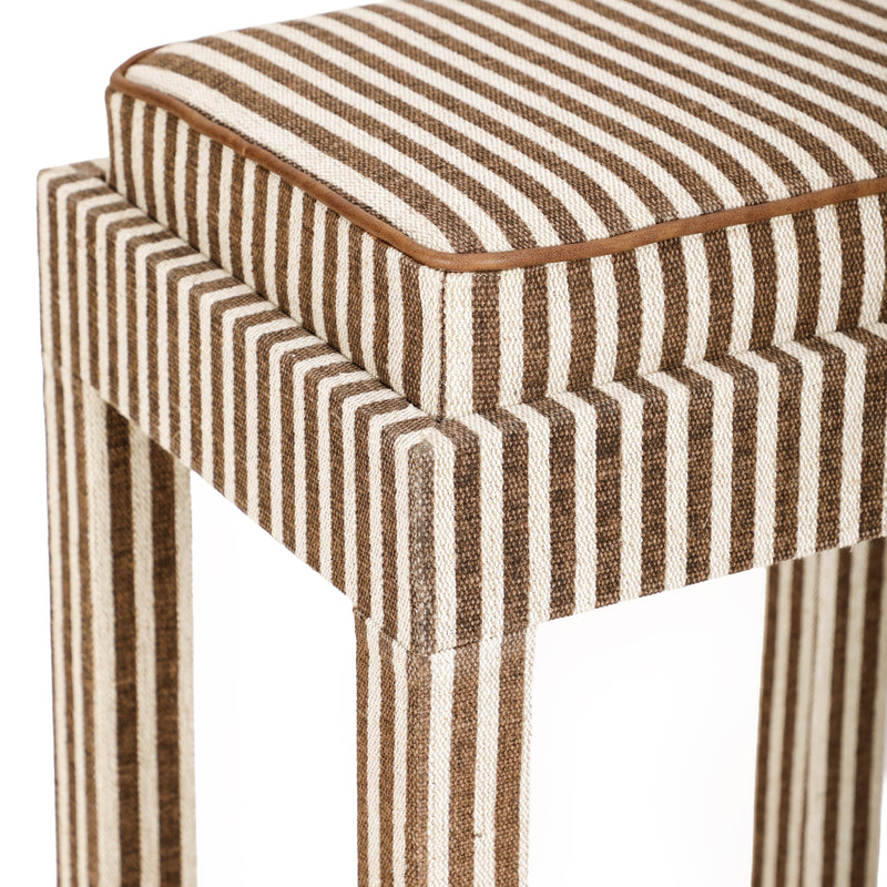 Kora Cotton Jute Contract-Grade Accent Stool - Brown