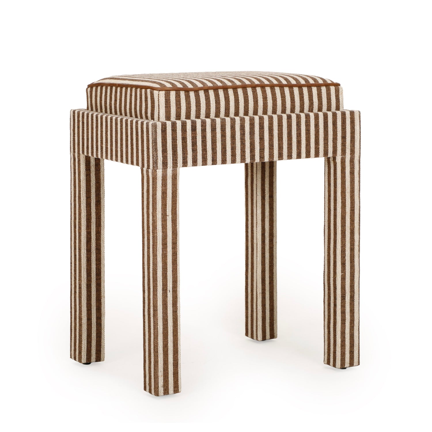Kora Cotton Jute Contract-Grade Accent Stool - Brown